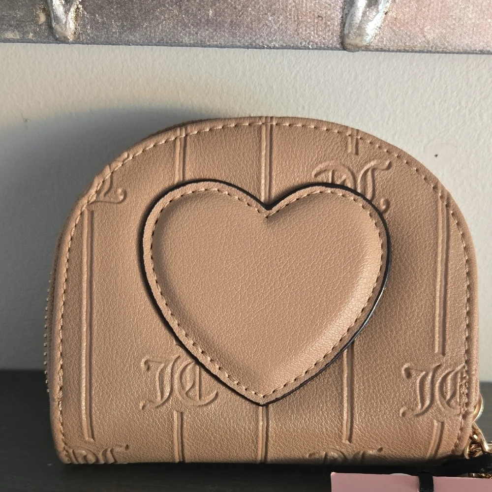 Juicy Couture Tan Coin Pouch with Gold Accents